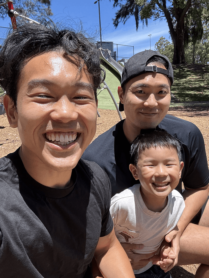 A parent, child and Drift Health practitioner together after a park session
